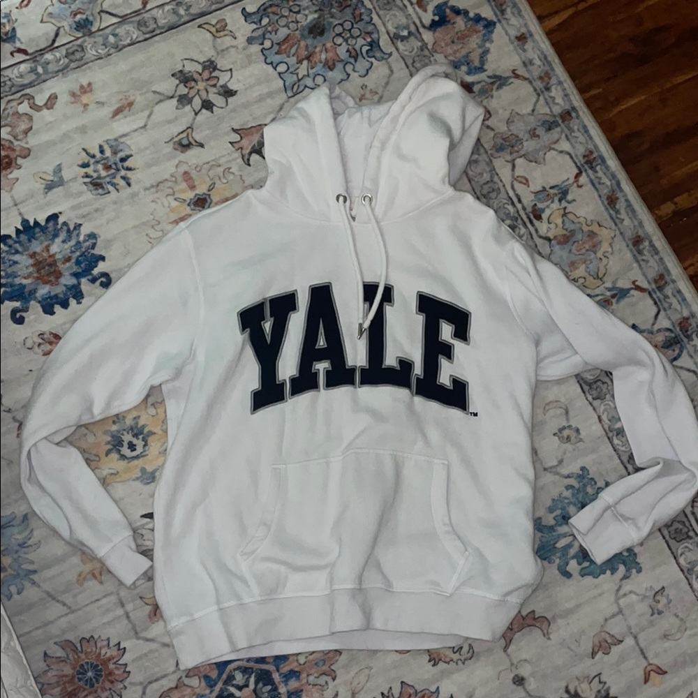H&M White Hoodie with Yale Logo